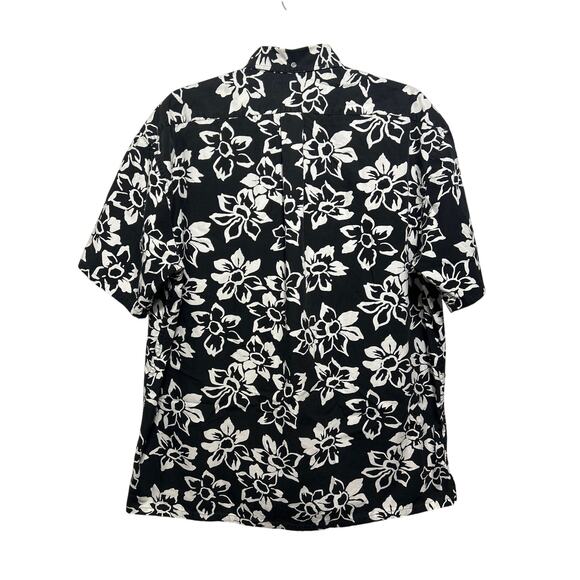 Ralph Lauren Greggor Mens Shirt L Black White Short Sleeve Hawaiian Floral Print - Picture 5 of 5